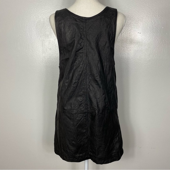 Gryphon genuine leather crushed lamb leather smock mini dress - Picture 3 of 7